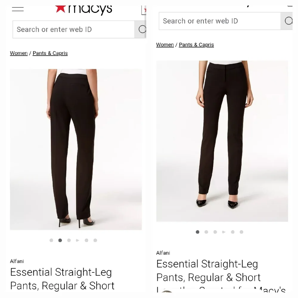 Alfani Essencial  Streight Leg dress pants careerwear 10 NWT - Picture 11 of 14